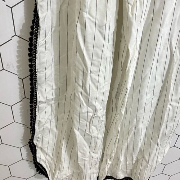 Peixoto Harriet White & Black Pinstripe Wide Leg Strapless Jumpsuit NEW SZ LG - Picture 8 of 9